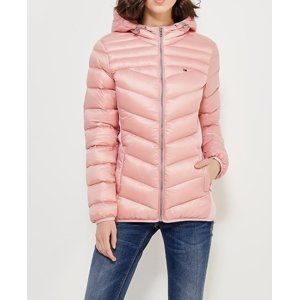 Tommy Jeans dámská růžová bunda Basic - M (682)